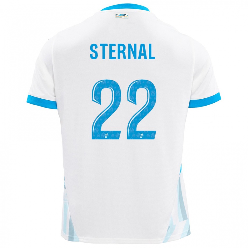 Niño Camiseta Enzo Sternal #22 Blanco Azul Cielo 1ª Equipación 2024/25 La Camisa Chile