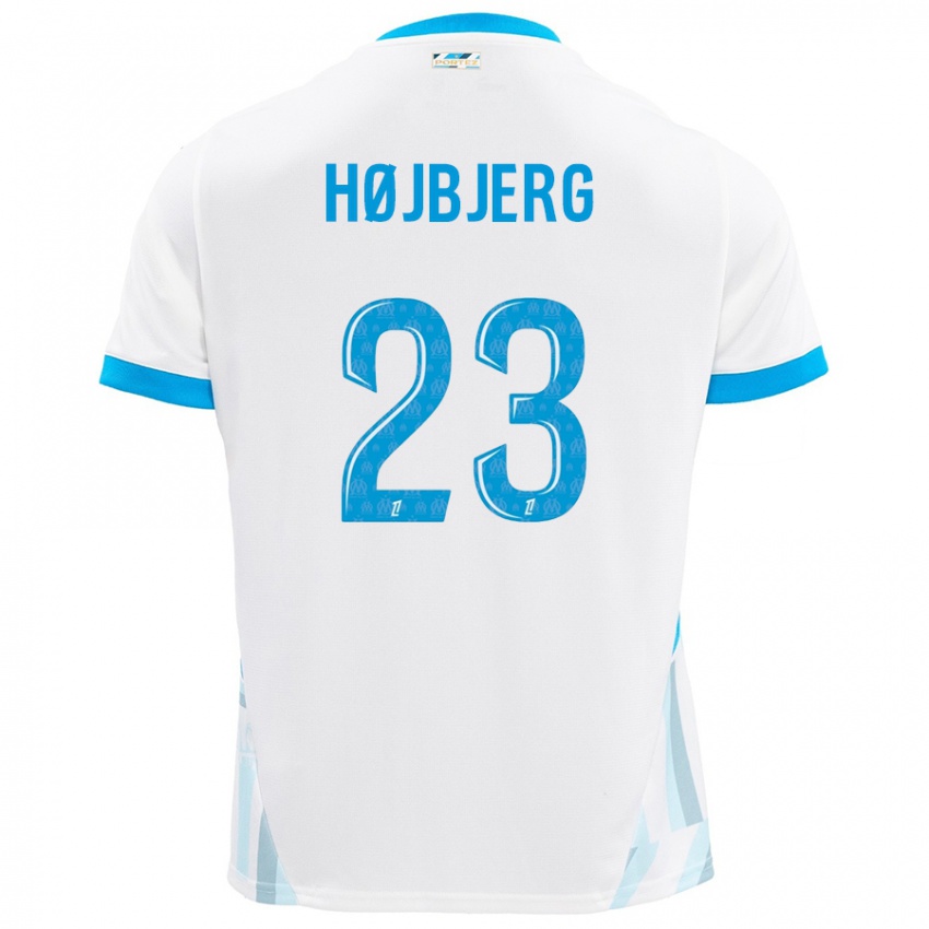 Niño Camiseta Pierre Emile Hojbjerg #23 Blanco Azul Cielo 1ª Equipación 2024/25 La Camisa Chile