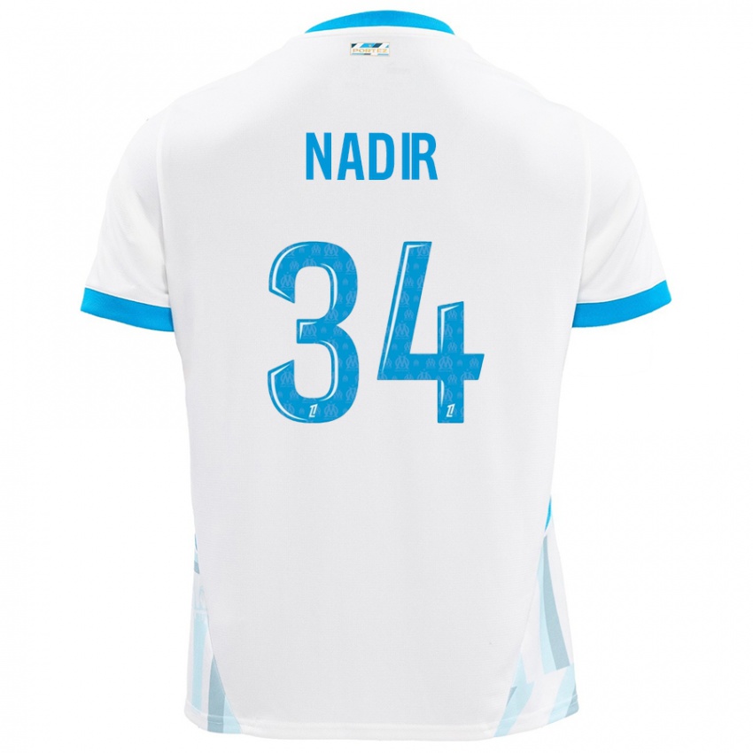 Niño Camiseta Bilal Nadir #34 Blanco Azul Cielo 1ª Equipación 2024/25 La Camisa Chile