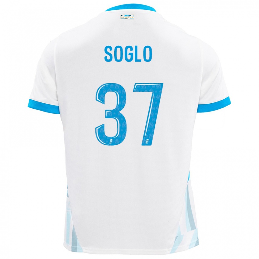 Niño Camiseta Emran Soglo #37 Blanco Azul Cielo 1ª Equipación 2024/25 La Camisa Chile