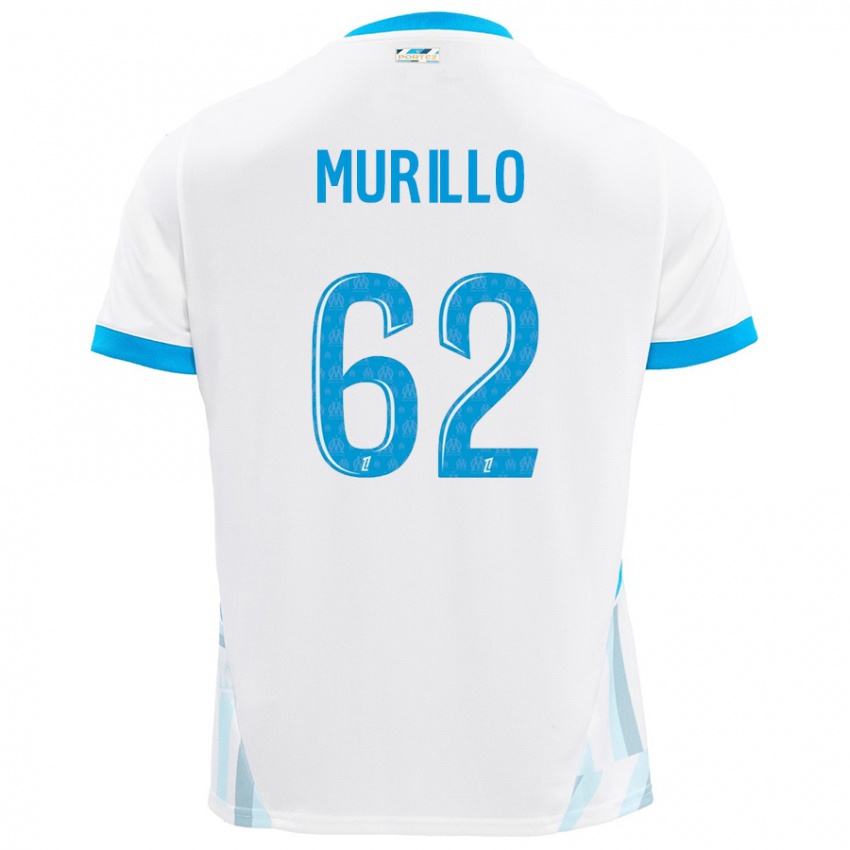 Niño Camiseta Amir Murillo #62 Blanco Azul Cielo 1ª Equipación 2024/25 La Camisa Chile