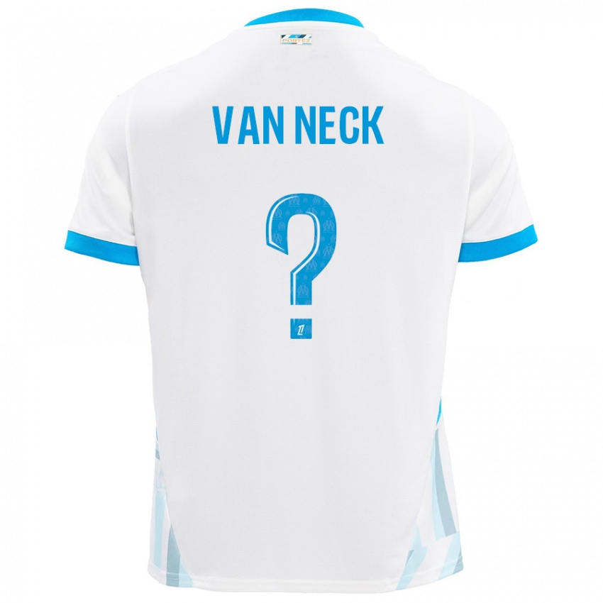 Niño Camiseta Jelle Van Neck #0 Blanco Azul Cielo 1ª Equipación 2024/25 La Camisa Chile