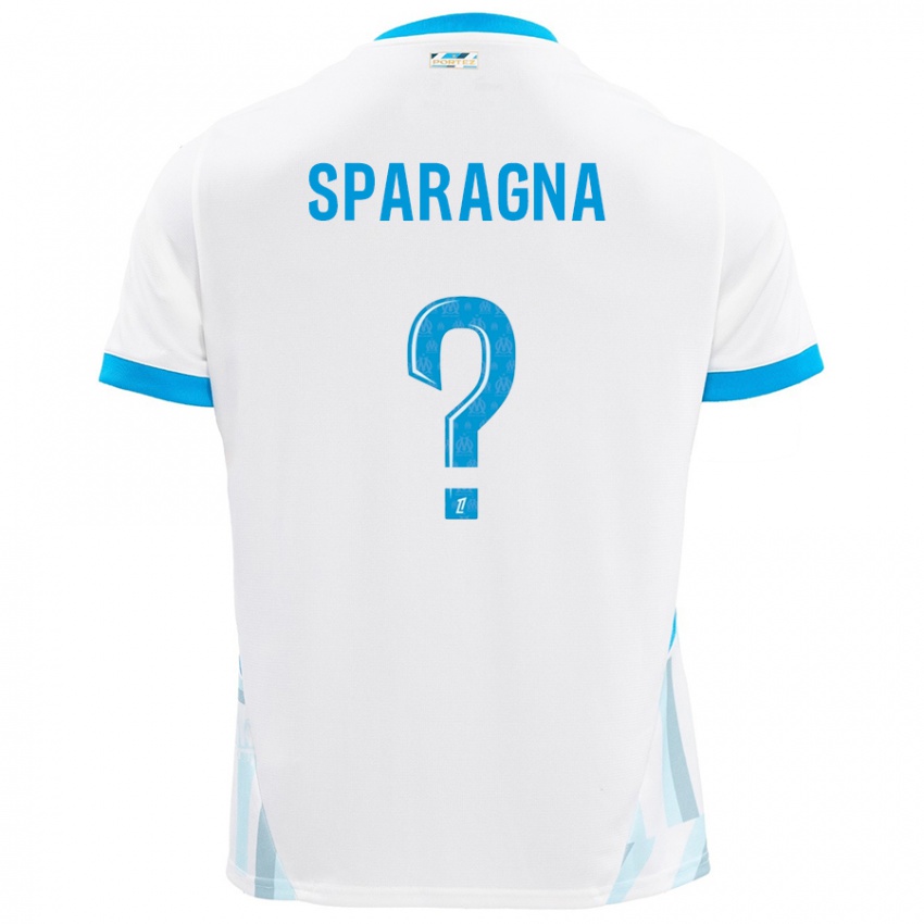 Niño Camiseta Stéphane Sparagna #0 Blanco Azul Cielo 1ª Equipación 2024/25 La Camisa Chile