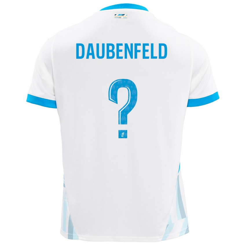 Niño Camiseta Lucas Daubenfeld #0 Blanco Azul Cielo 1ª Equipación 2024/25 La Camisa Chile