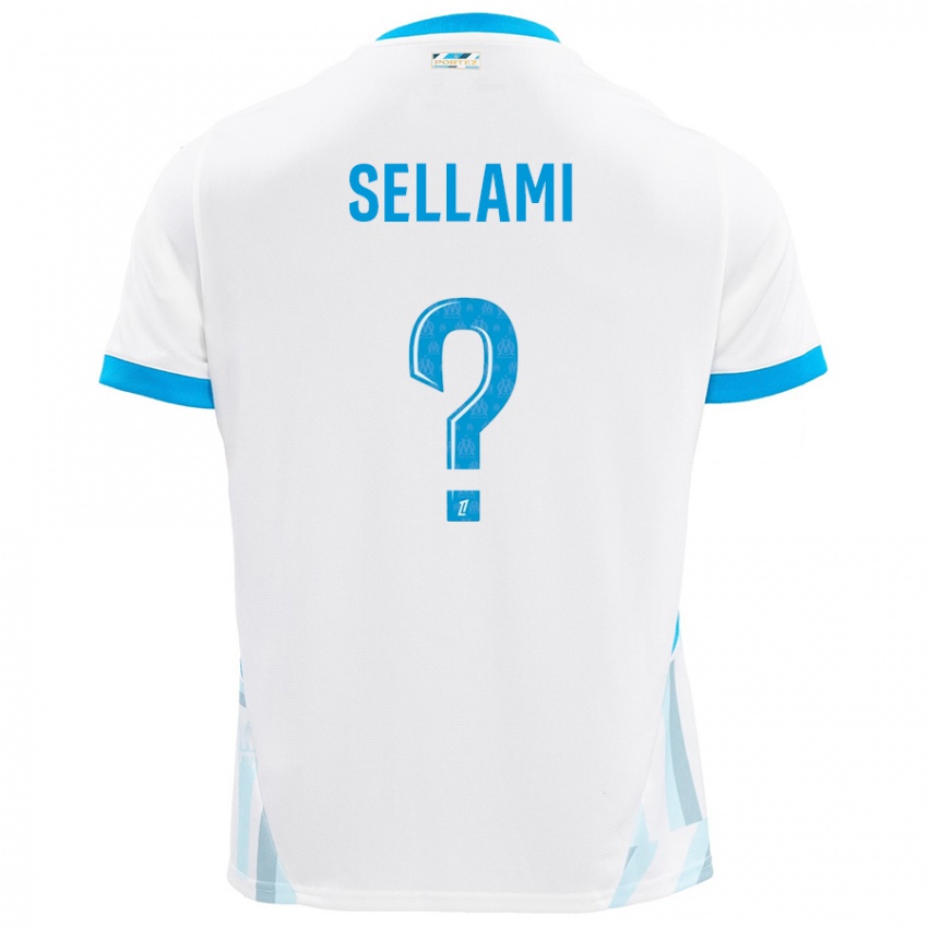 Niño Camiseta Yanis Sellami #0 Blanco Azul Cielo 1ª Equipación 2024/25 La Camisa Chile