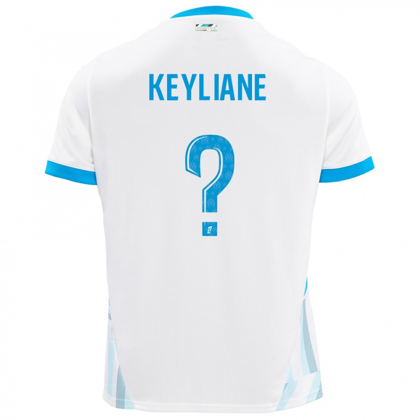 Niño Camiseta Keyliane Abdallah #0 Blanco Azul Cielo 1ª Equipación 2024/25 La Camisa Chile