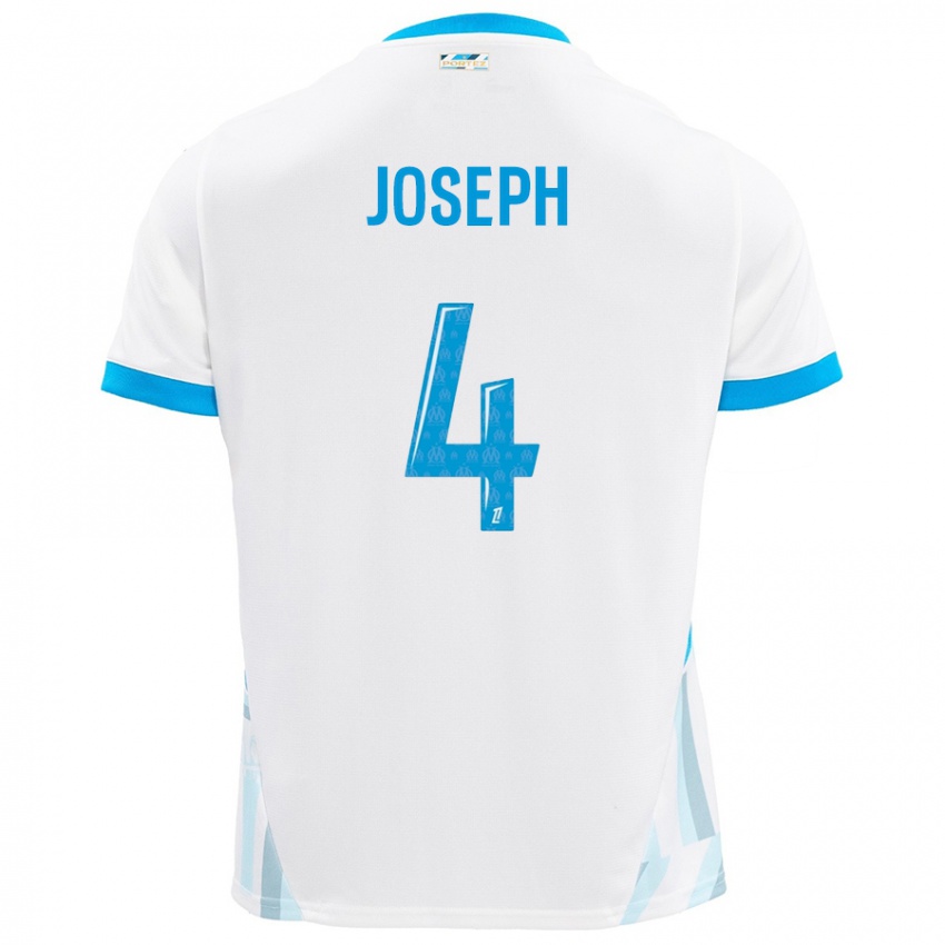 Niño Camiseta Tabita Joseph #4 Blanco Azul Cielo 1ª Equipación 2024/25 La Camisa Chile