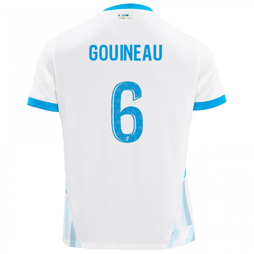 Niño Camiseta Coline Gouineau #6 Blanco Azul Cielo 1ª Equipación 2024/25 La Camisa Chile