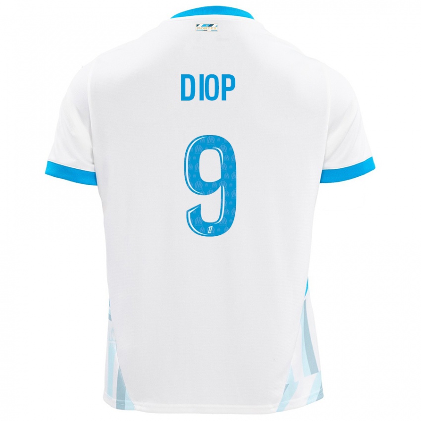 Niño Camiseta Mama Diop #9 Blanco Azul Cielo 1ª Equipación 2024/25 La Camisa Chile