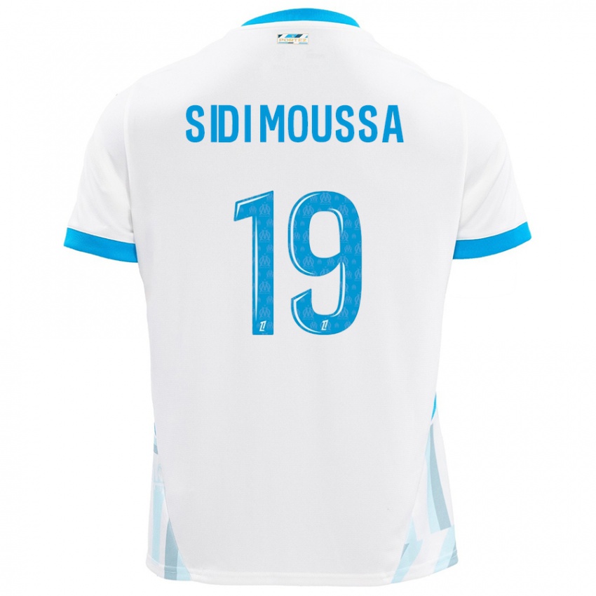 Niño Camiseta Salima Sidi Moussa #19 Blanco Azul Cielo 1ª Equipación 2024/25 La Camisa Chile