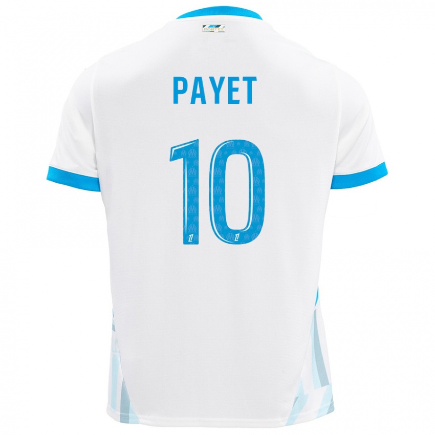 Niño Camiseta Dimitri Payet #10 Blanco Azul Cielo 1ª Equipación 2024/25 La Camisa Chile