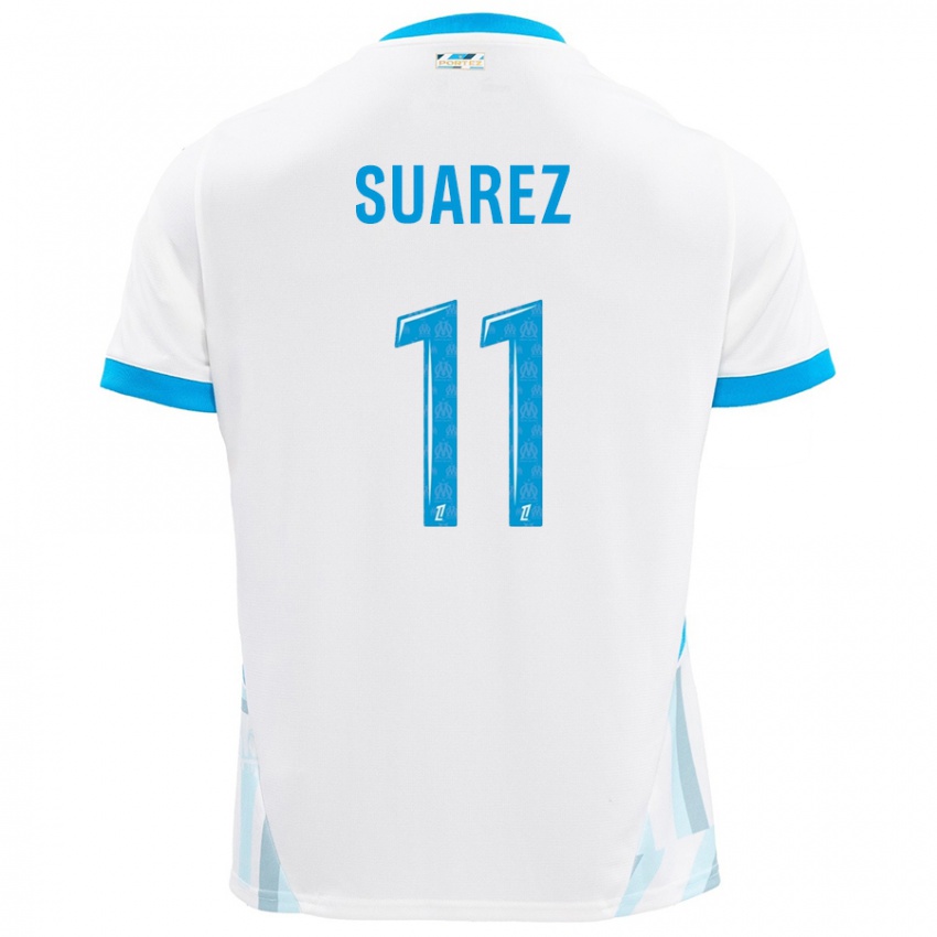 Niño Camiseta Luis Suarez #11 Blanco Azul Cielo 1ª Equipación 2024/25 La Camisa Chile