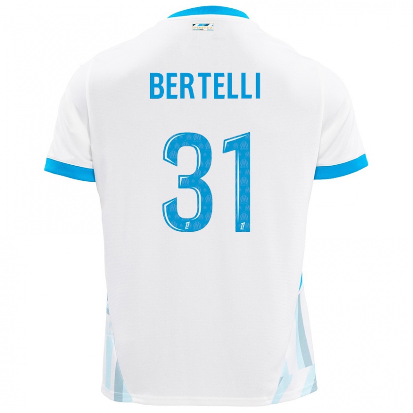 Niño Camiseta Ugo Bertelli #31 Blanco Azul Cielo 1ª Equipación 2024/25 La Camisa Chile