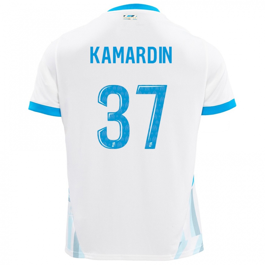 Niño Camiseta Aaron Kamardin #37 Blanco Azul Cielo 1ª Equipación 2024/25 La Camisa Chile