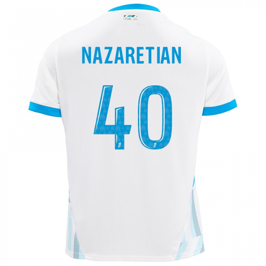 Niño Camiseta Manuel Nazaretian #40 Blanco Azul Cielo 1ª Equipación 2024/25 La Camisa Chile