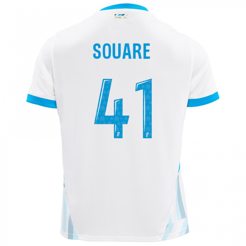 Niño Camiseta Cheick Souare #41 Blanco Azul Cielo 1ª Equipación 2024/25 La Camisa Chile