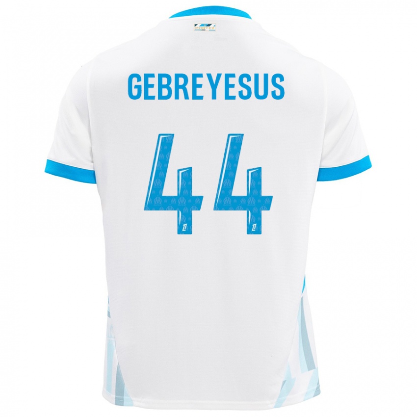 Niño Camiseta Esey Gebreyesus #44 Blanco Azul Cielo 1ª Equipación 2024/25 La Camisa Chile