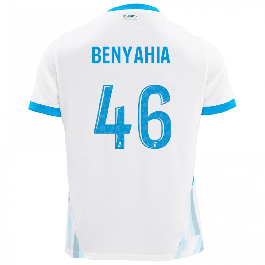 Niño Camiseta Aylan Benyahia-Tani #46 Blanco Azul Cielo 1ª Equipación 2024/25 La Camisa Chile