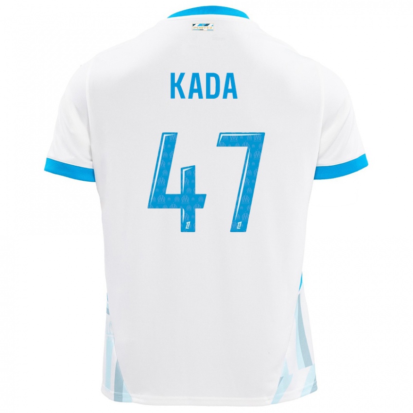 Niño Camiseta Joakim Kada #47 Blanco Azul Cielo 1ª Equipación 2024/25 La Camisa Chile