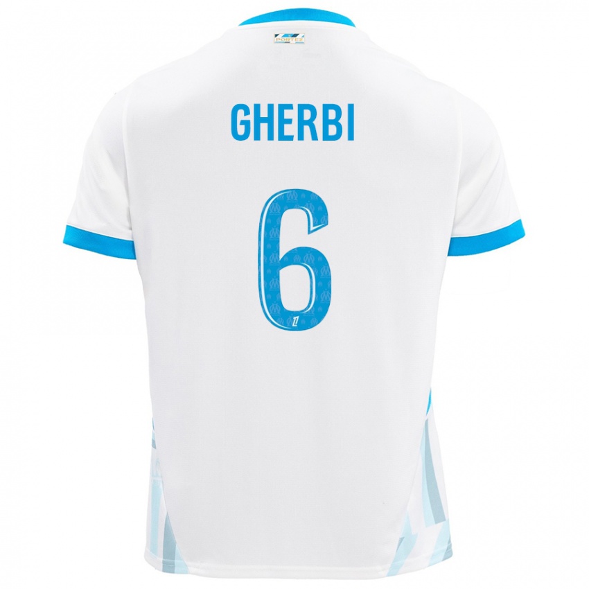 Niño Camiseta Candice Gherbi #6 Blanco Azul Cielo 1ª Equipación 2024/25 La Camisa Chile