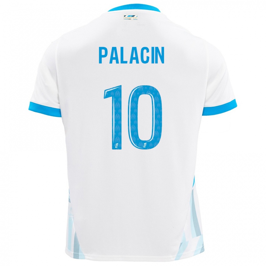 Niño Camiseta Sara Palacin #10 Blanco Azul Cielo 1ª Equipación 2024/25 La Camisa Chile