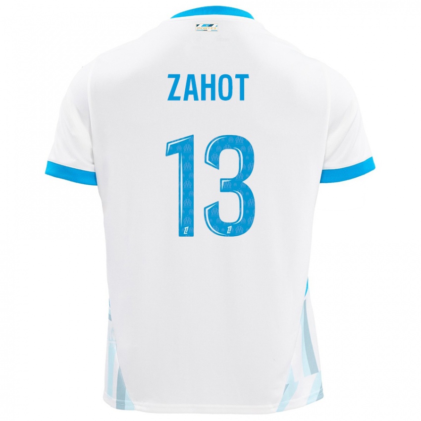 Niño Camiseta Sarah Zahot #13 Blanco Azul Cielo 1ª Equipación 2024/25 La Camisa Chile