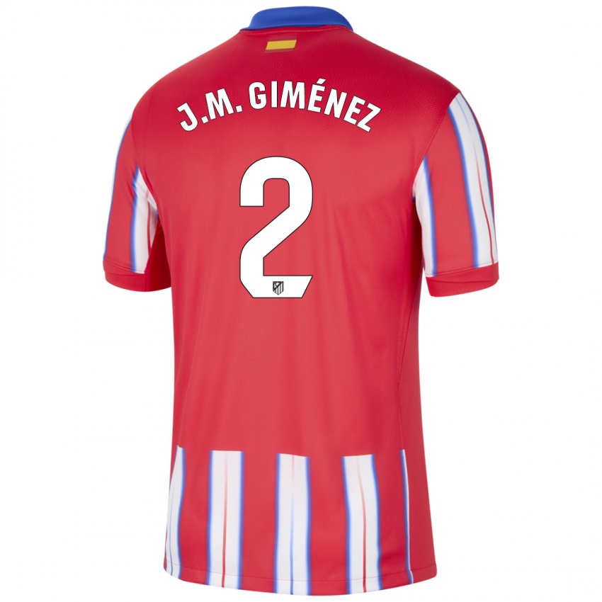 Niño Camiseta José María Giménez #2 Rojo Blanco Azul 1ª Equipación 2024/25 La Camisa Chile