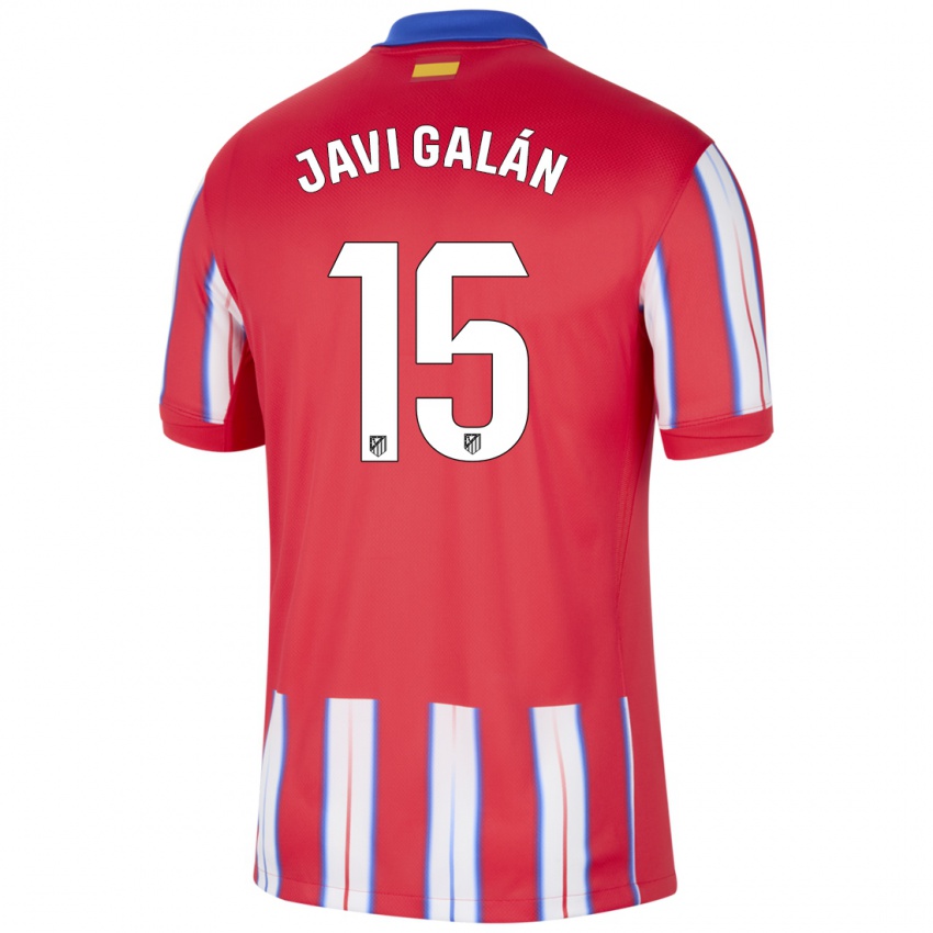 Niño Camiseta Javi Galán #15 Rojo Blanco Azul 1ª Equipación 2024/25 La Camisa Chile