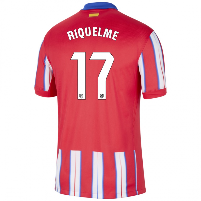 Niño Camiseta Rodrigo Riquelme #17 Rojo Blanco Azul 1ª Equipación 2024/25 La Camisa Chile