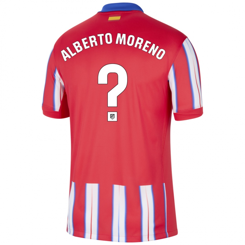 Niño Camiseta Alberto Moreno #0 Rojo Blanco Azul 1ª Equipación 2024/25 La Camisa Chile