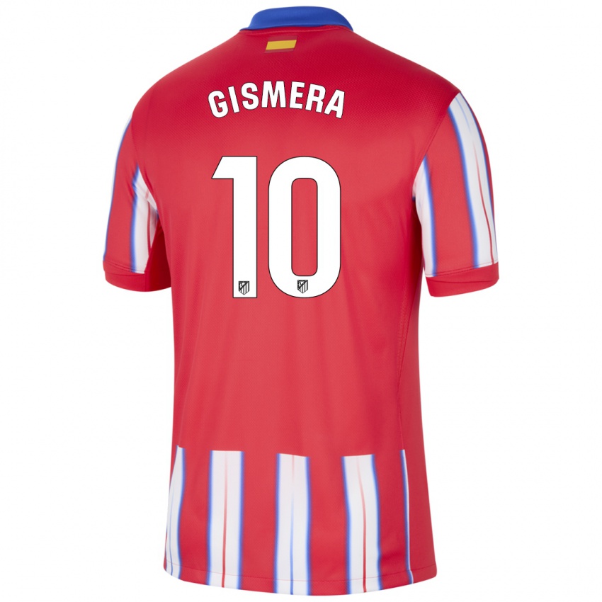 Niño Camiseta Aitor Gismera #10 Rojo Blanco Azul 1ª Equipación 2024/25 La Camisa Chile