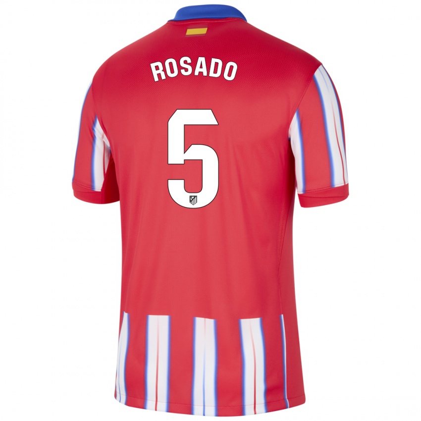 Niño Camiseta Diego Rosado #5 Rojo Blanco Azul 1ª Equipación 2024/25 La Camisa Chile