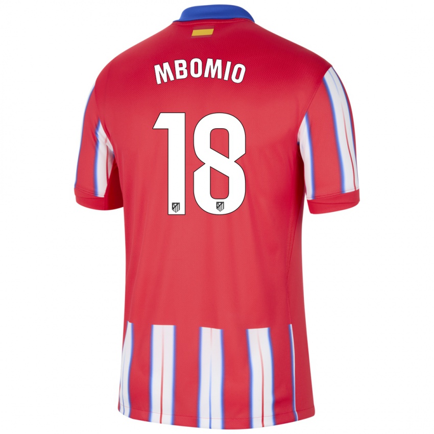 Niño Camiseta Rony Mbomio #18 Rojo Blanco Azul 1ª Equipación 2024/25 La Camisa Chile