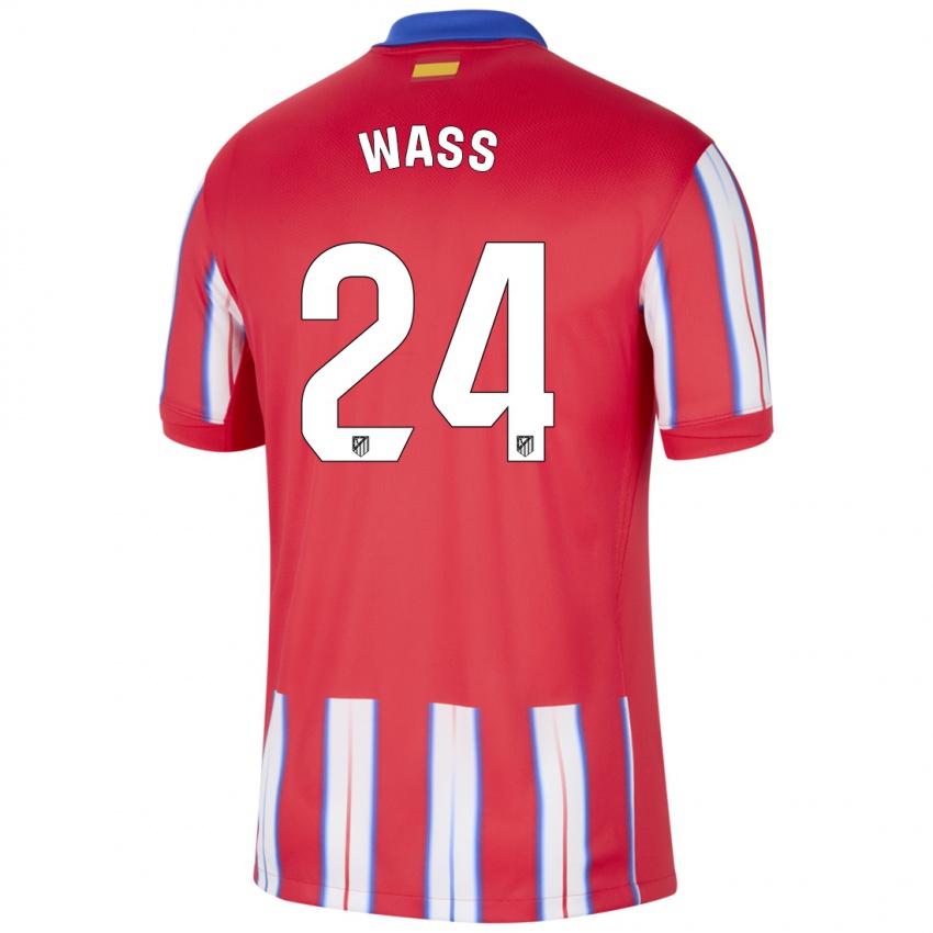 Niño Camiseta Daniel Wass #24 Rojo Blanco Azul 1ª Equipación 2024/25 La Camisa Chile