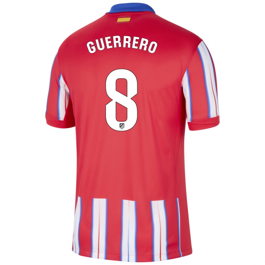 Niño Camiseta Irene Guerrero #8 Rojo Blanco Azul 1ª Equipación 2024/25 La Camisa Chile