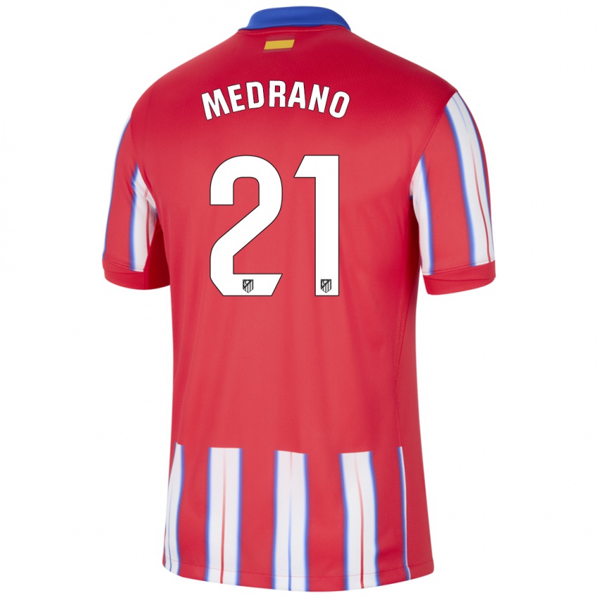 Niño Camiseta Fernando Medrano #21 Rojo Blanco Azul 1ª Equipación 2024/25 La Camisa Chile