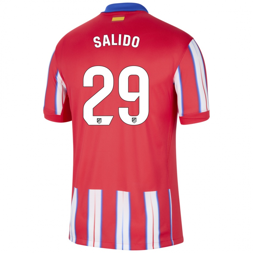 Niño Camiseta Alberto Salido #29 Rojo Blanco Azul 1ª Equipación 2024/25 La Camisa Chile