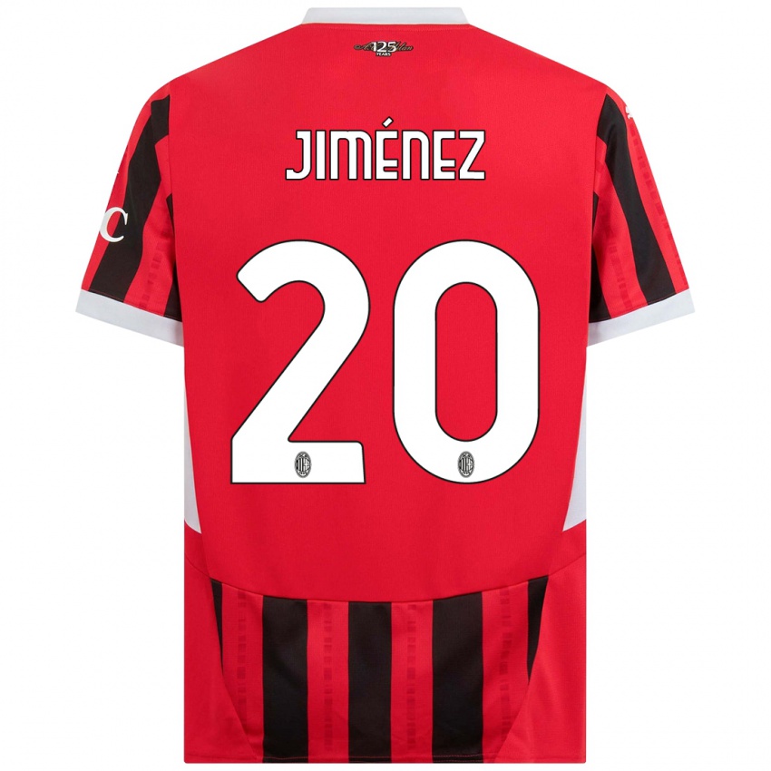 Niño Camiseta Álex Jiménez #20 Rojo Negro 1ª Equipación 2024/25 La Camisa Chile