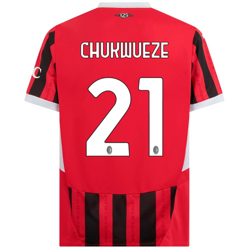 Niño Camiseta Samuel Chukwueze #21 Rojo Negro 1ª Equipación 2024/25 La Camisa Chile