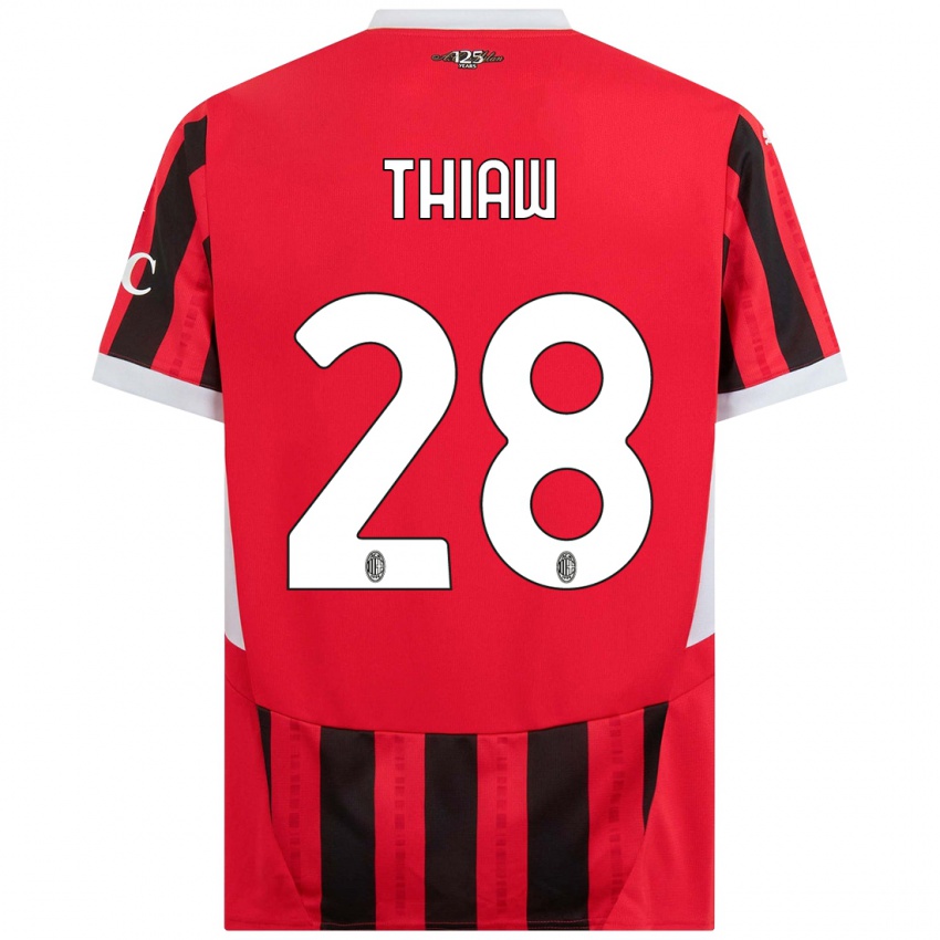 Niño Camiseta Malick Thiaw #28 Rojo Negro 1ª Equipación 2024/25 La Camisa Chile