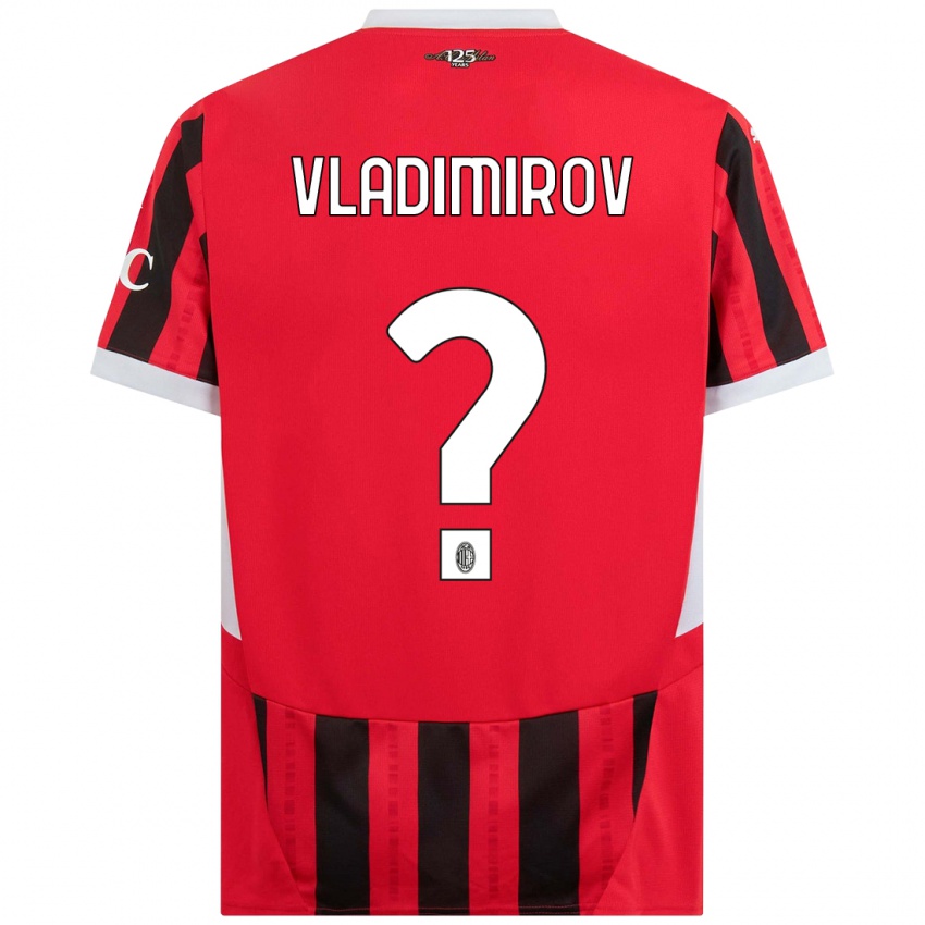 Niño Camiseta Valeri Vladimirov #0 Rojo Negro 1ª Equipación 2024/25 La Camisa Chile