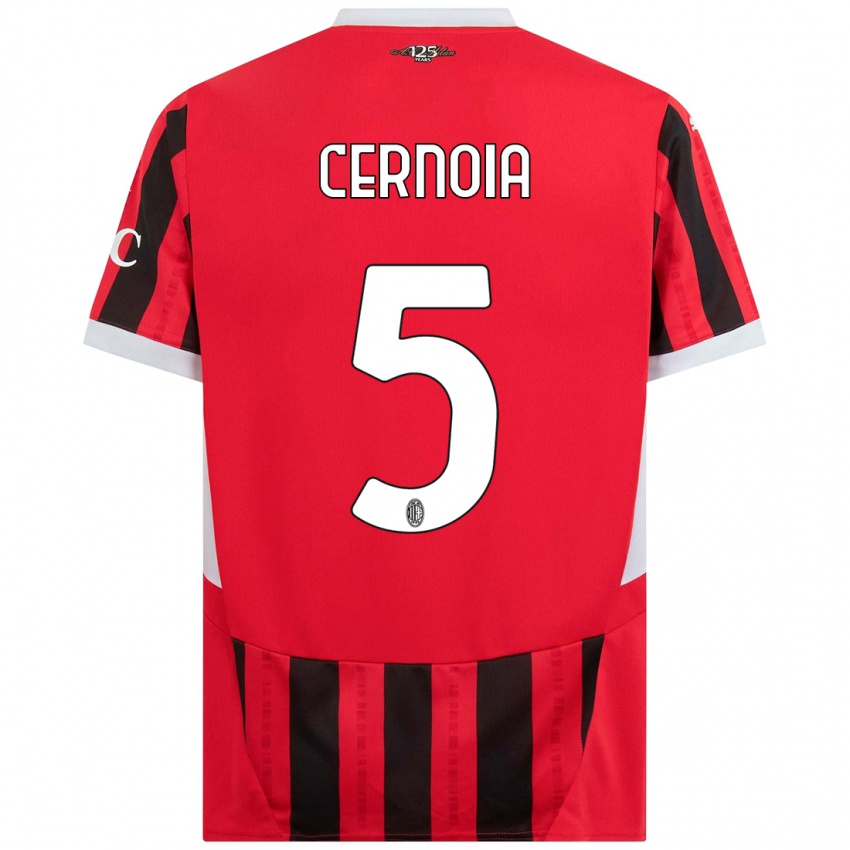 Niño Camiseta Valentina Cernoia #5 Rojo Negro 1ª Equipación 2024/25 La Camisa Chile