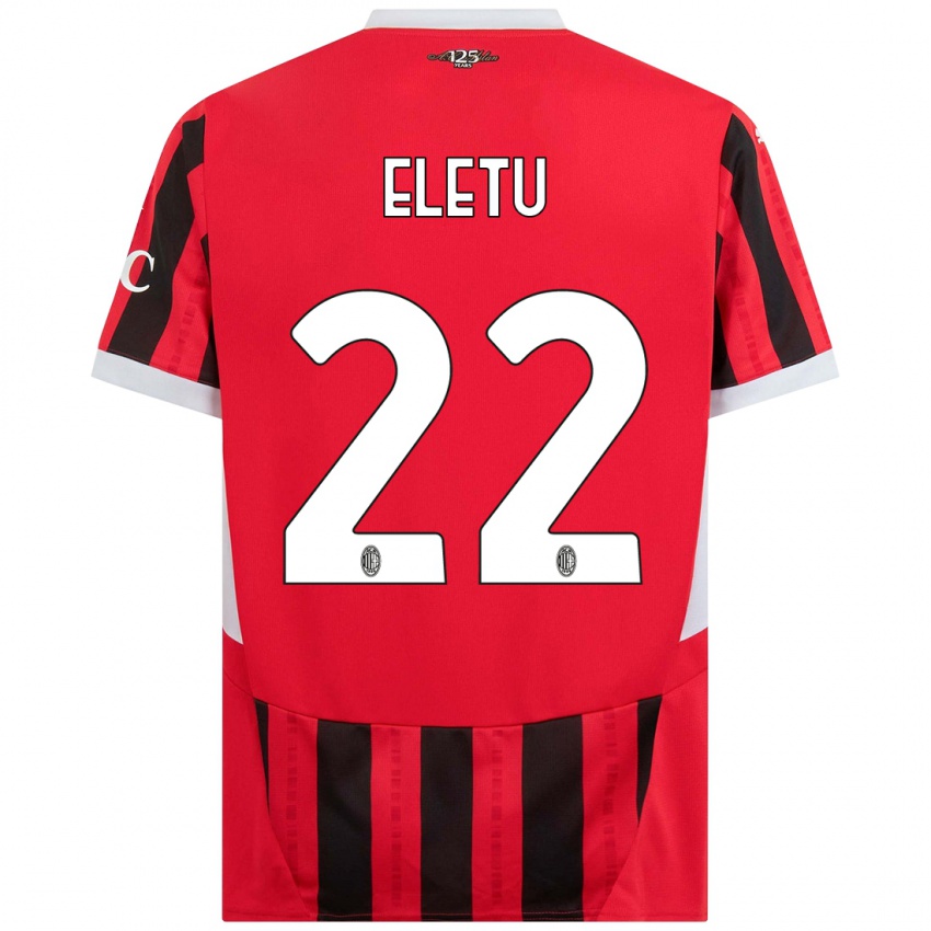 Niño Camiseta Victor Eletu #22 Rojo Negro 1ª Equipación 2024/25 La Camisa Chile