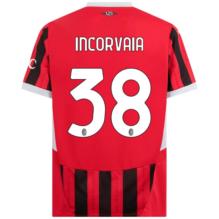 Niño Camiseta Giovanni Incorvaia #38 Rojo Negro 1ª Equipación 2024/25 La Camisa Chile