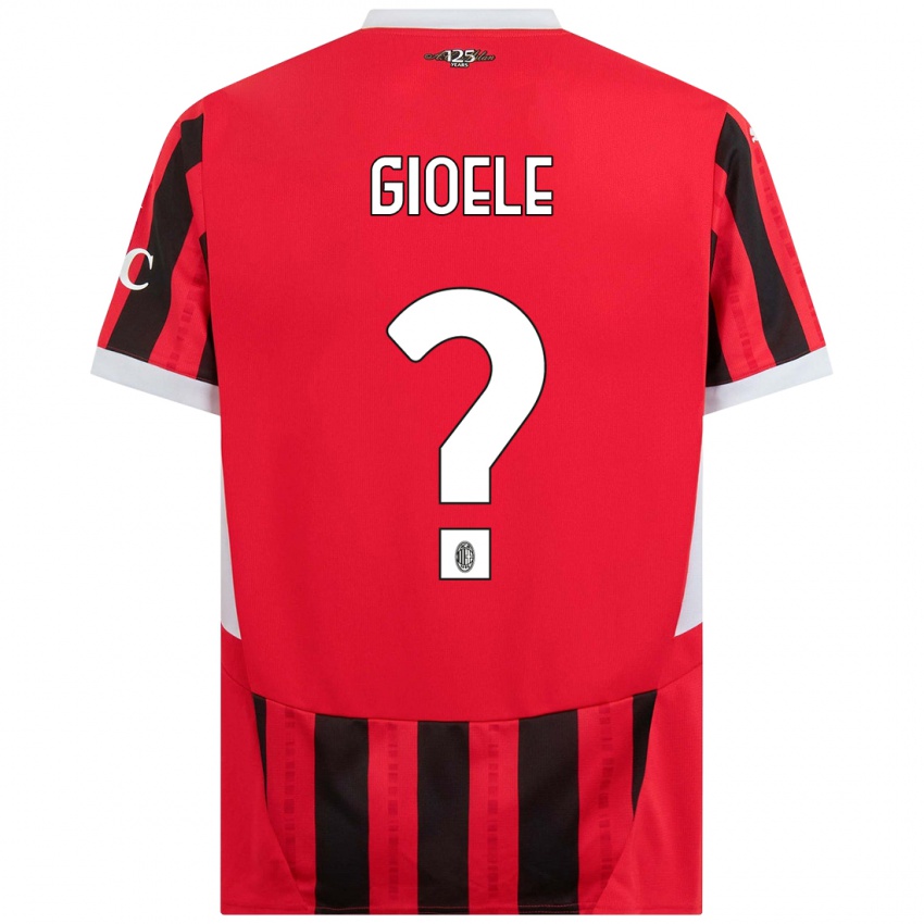 Niño Camiseta Gioele Benedetti #0 Rojo Negro 1ª Equipación 2024/25 La Camisa Chile