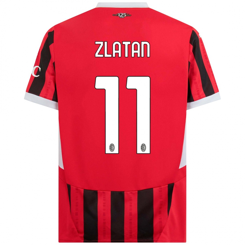 Niño Camiseta Zlatan Ibrahimovic #11 Rojo Negro 1ª Equipación 2024/25 La Camisa Chile