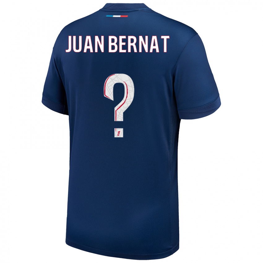 Niño Camiseta Juan Bernat #0 Azul Marino Blanco 1ª Equipación 2024/25 La Camisa Chile