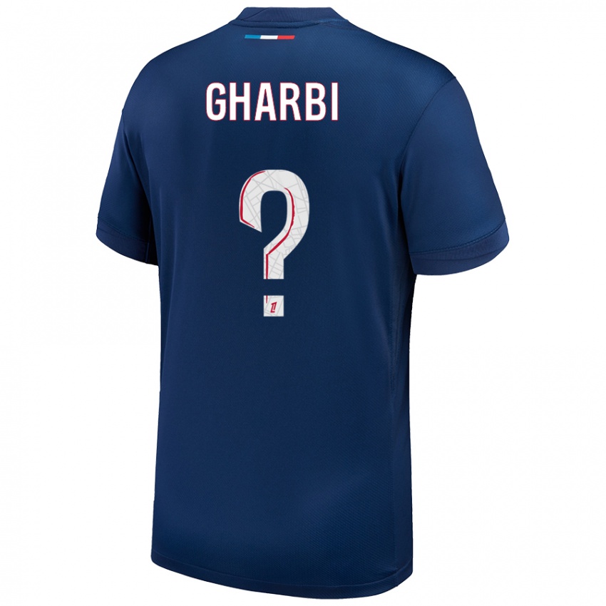 Niño Camiseta Ismael Gharbi #0 Azul Marino Blanco 1ª Equipación 2024/25 La Camisa Chile