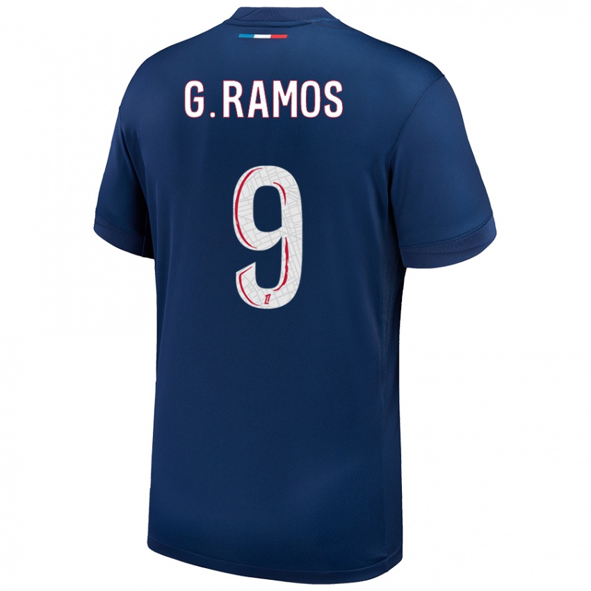 Niño Camiseta Gonçalo Ramos #9 Azul Marino Blanco 1ª Equipación 2024/25 La Camisa Chile