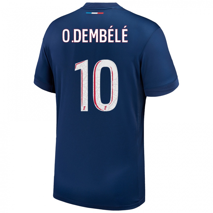 Niño Camiseta Ousmane Dembélé #10 Azul Marino Blanco 1ª Equipación 2024/25 La Camisa Chile